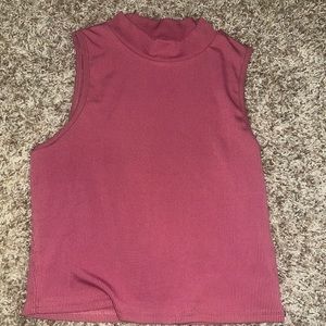 Dusty rose mock neck tank top